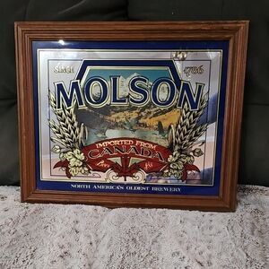 *SOLD* Molson Beer Sign /Mirror Flying Geese Motif. Canada. Great For Man Cave
